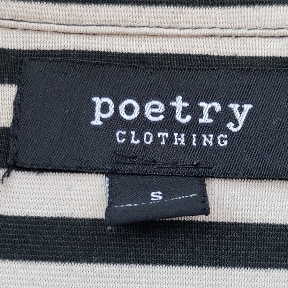 Poetry Black & Tan Striped Blazer w/Ruched Sleeves Size S - Picture 2 of 8